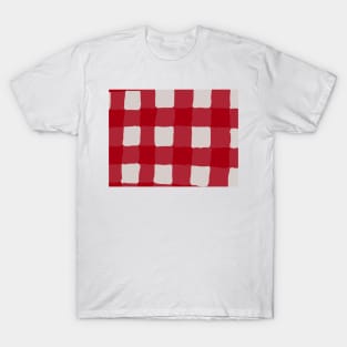 red and white checkered pattern T-Shirt